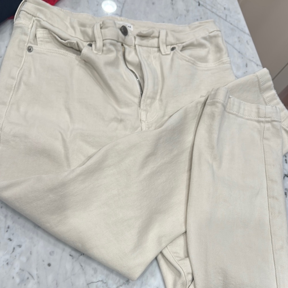 Good american cream jeans